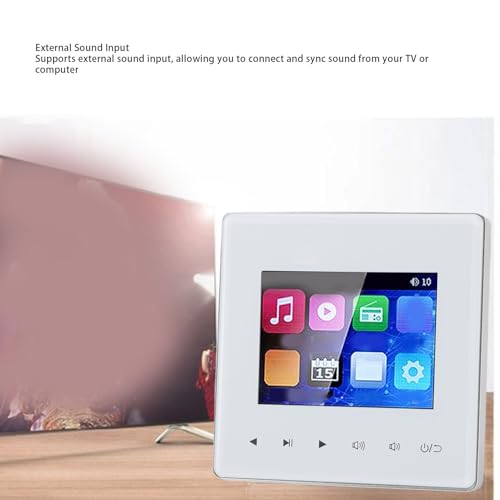 PUSOKEI Wall Mount Music Amplifier, 2.8 inch Smart Ceiling Speaker Background Music Controller with HD Screen, Bluetooth, FM Radio, Timer and Multi Format Support - Image 4