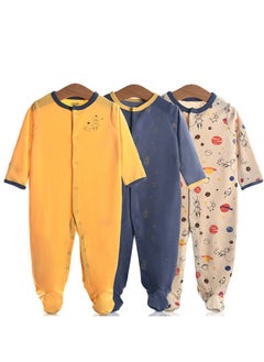 RedMapleTEK Infant And Toddler One-Piece Long-Sleeved Crawling Suit 3-Piece Set  - Image 1