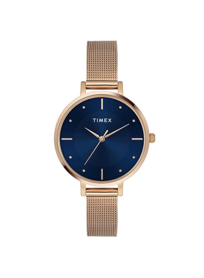 تيميكس ساعة تايمكس انالوج بمينا زرقاء للنساء - TWEL155SMU09 - Image 1