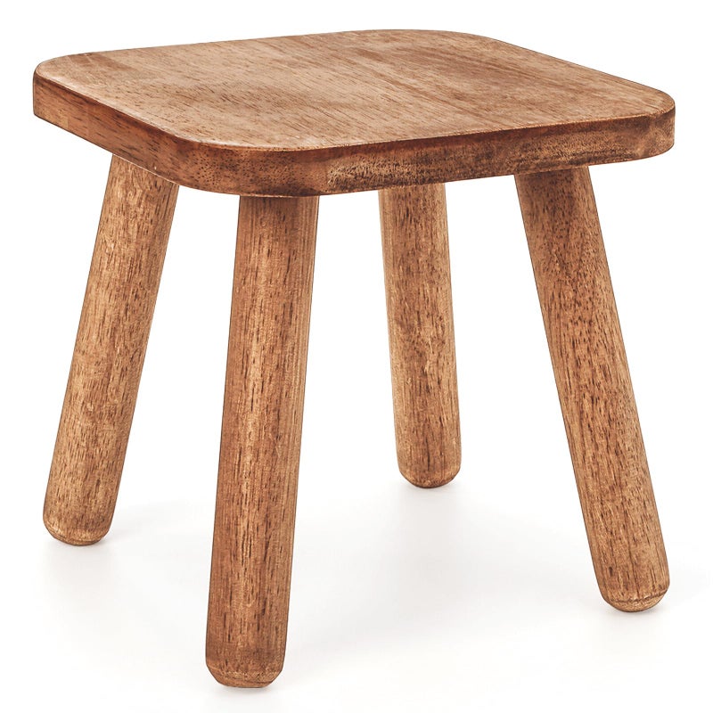 Youeon 9 Inch Small Wooden Step Stool, Non-Slip One Step Stool for Adults, Holds up to 300 Lbs, Portable & Sturdy, Footstool for Bedroom, Bathroom, Kitchen, Easy to Assemble - Image 1