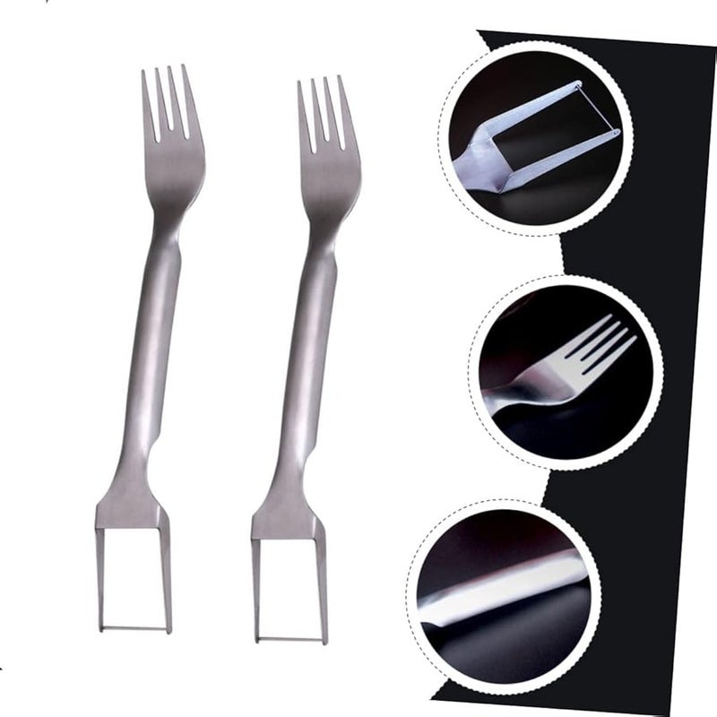 Stainless Steel Watermelon Cutter Set 2 Piece Multi Functional Fruit Splitter for Kitchen - Image 4
