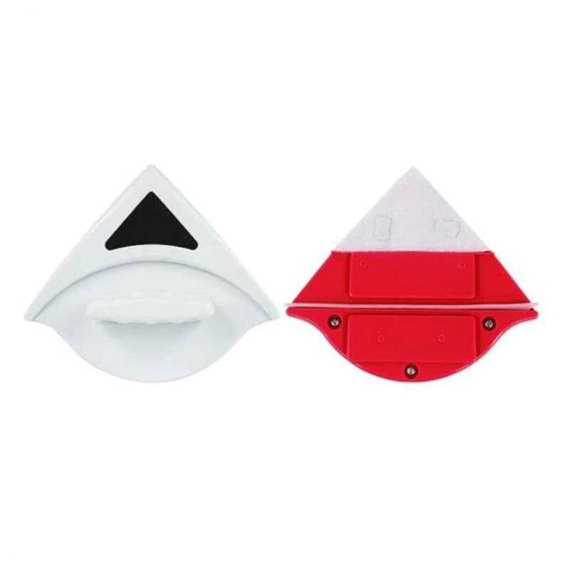 Derovan Double‑Side Magnetic Window Cleaner – Adjustable Force for 4–30 mm Glass (Triangular 19 cm Pads, 2.5 m Safety Cord) – High‑Rise & Car‑Glass Squeegee + Sponge Set - Image 2