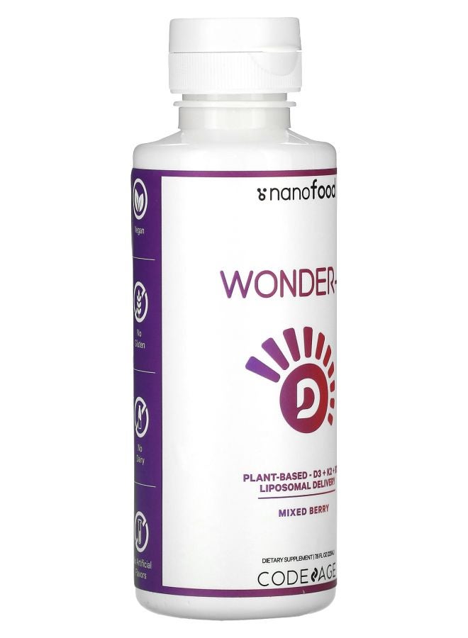 Codeage Nanofood Wonder-D Plant-Based D3 + K2 + B12 Liposomal Delivery Mixed Berry 7.6 fl oz (225 ml) - Image 2