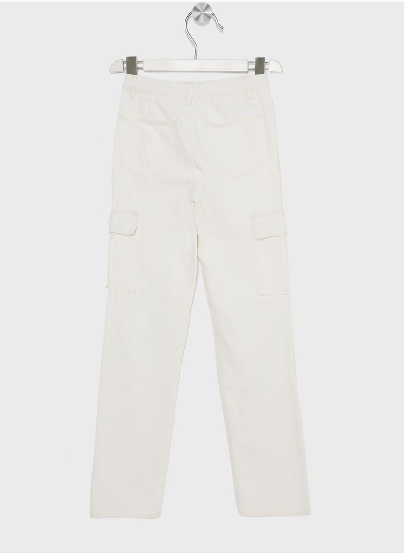 MANGO - Youth Strait Fit Cargo Jeans - Image 1