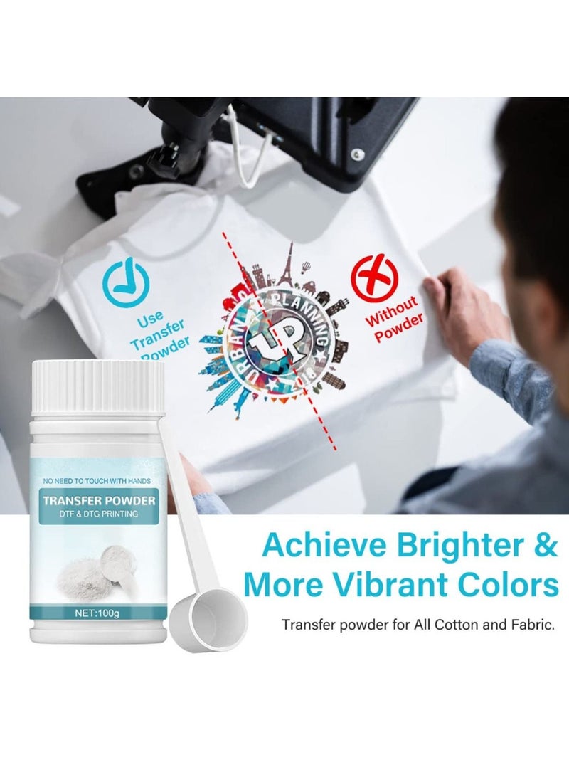 DTF Powder White Digital Transfer Hot Melt Adhesive DTG Pretreat Powder DTF DTG Printer DTF Hot Melt Adhesive Powder for All DTF Printers on All Fabric Include T Shirt Jeans Cotton Textile - Image 2