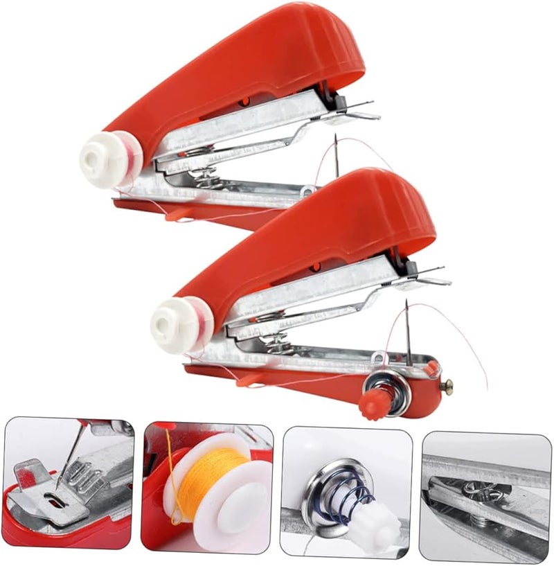 Artibetter Mini Handheld Sewing Machine Portable Crafting Tool For Quick Repairs Home Use - Image 4