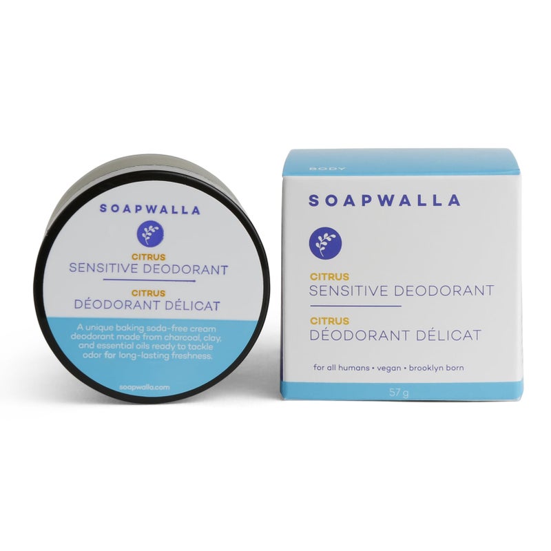 Soapwalla Natural SensitiveCreme Citrus AluminumFree Deodorant Cream Vegan CrueltyFree Clean Skincare Full Size 2 oz 57 g