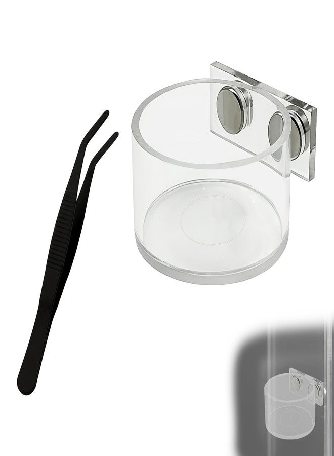 CYUXING Jumping Spider Feeding Dish Cover, Decorative Magnetic Plastic Water Bowl and Tweezers, Jumping Spider Enclosure Accessories Magnetic Water Bowl Easy to Install - Image 1