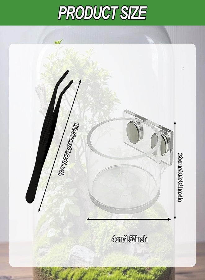 CYUXING Jumping Spider Feeding Dish Cover, Decorative Magnetic Plastic Water Bowl and Tweezers, Jumping Spider Enclosure Accessories Magnetic Water Bowl Easy to Install - Image 2