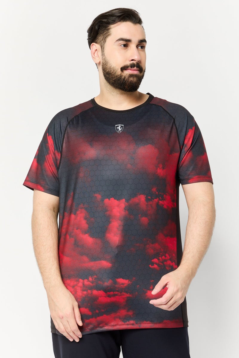 Scuderia Ferrari Men Sportswear Fit Short Sleeve Running T-Shirts, Multicolor - Image 1