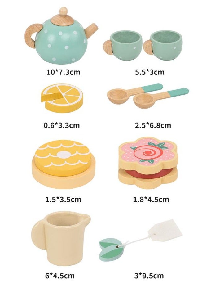 Kabi Children's Simulation Afternoon Tea Set Imitate drinking Boys Girls Wooden Toys - Image 1