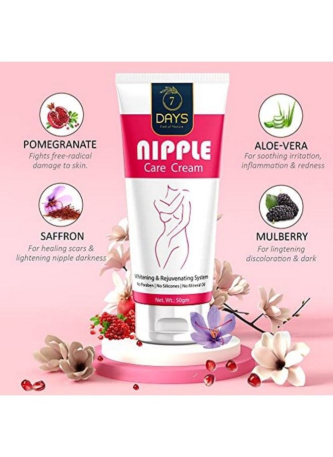 7 Days - Organic Nipple Cream Instant Result Nipple Dark Spot Corrector. Quick Whitening Complex Body Cream Underarm Cream Concealer And Sensitive Part Brightening With Collagen Corrector Remover50G - Image 1