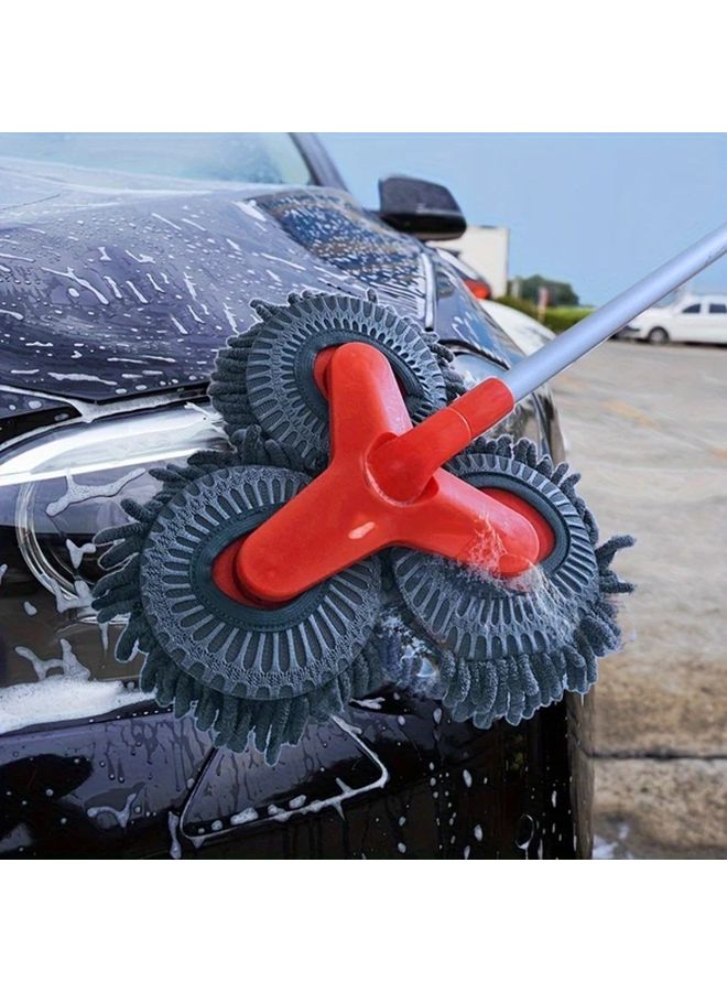 Upgraded Car Wash Kit Complete Set Long Handle Chenille Brush Head Mop Duster Cleaning Supplies - Image 1