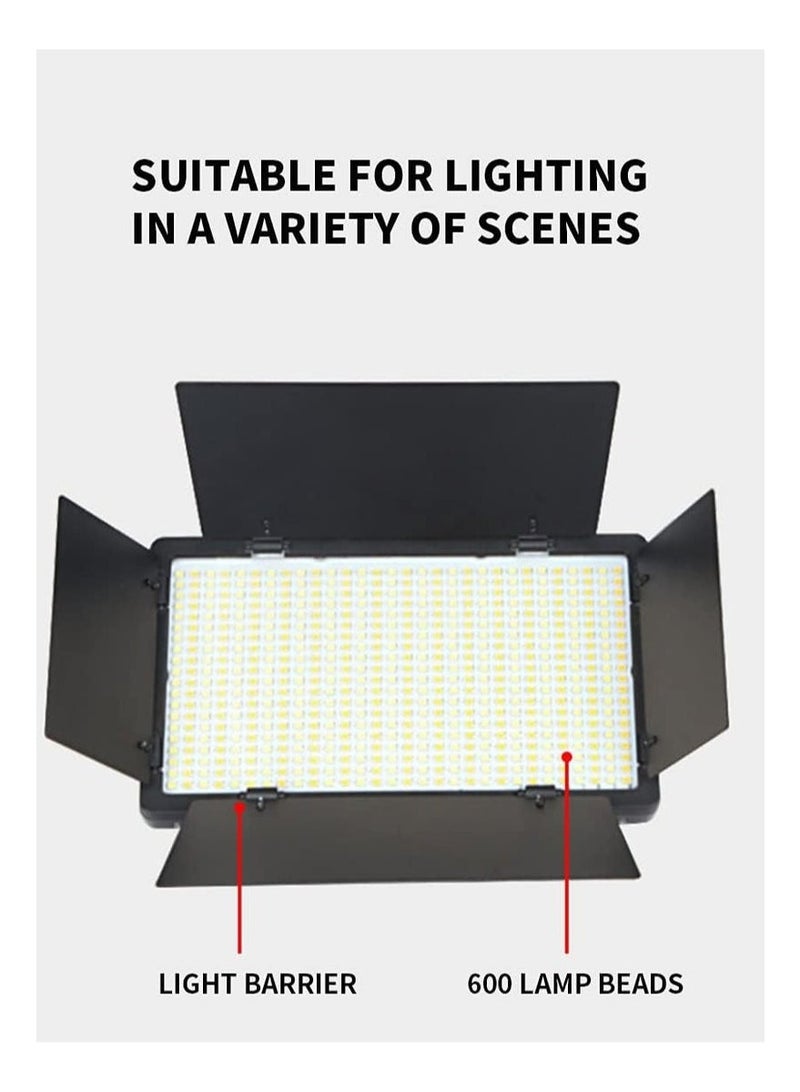 LEDIN 600 LED Light Kit, Rechargeable and Plug-Powered Camera Light, 3200K-5600K, Video Conference Live Light - Image 2