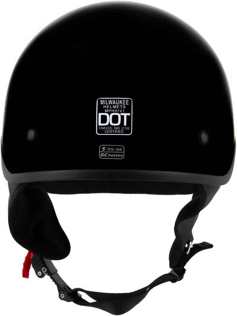 Milwaukee Helmets MPH9719DOT Momentum DOT Black Half Face Motorcycle Helmet with Drop Down Visor - X-Large - Image 2