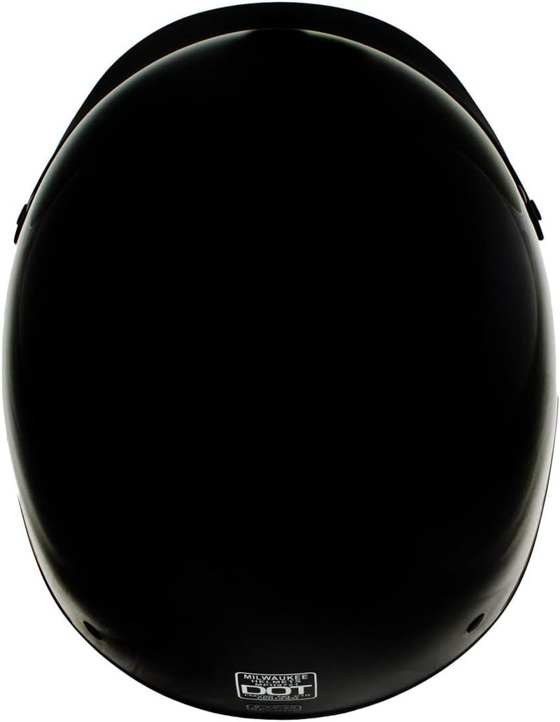 Milwaukee Helmets MPH9719DOT Momentum DOT Black Half Face Motorcycle Helmet with Drop Down Visor - X-Large - Image 5