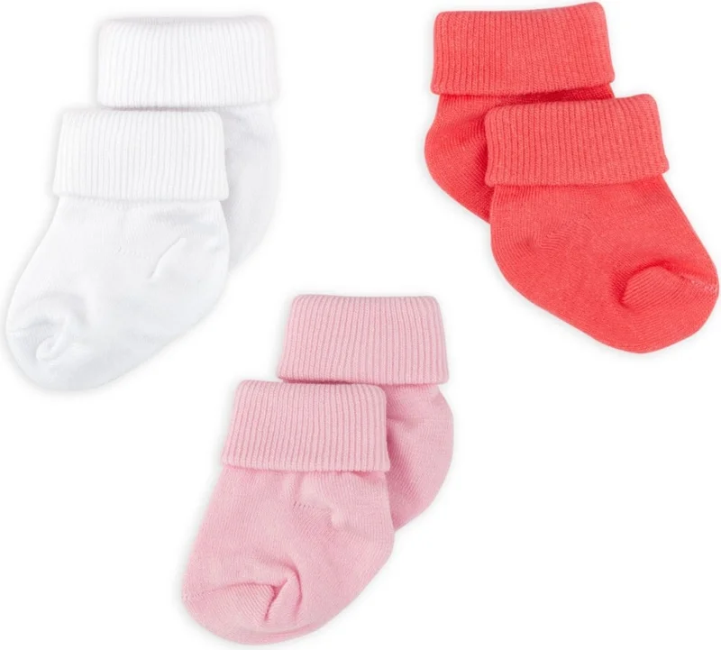 Novibaby 3-Piece Bamboo Newborn Baby Socks Rose