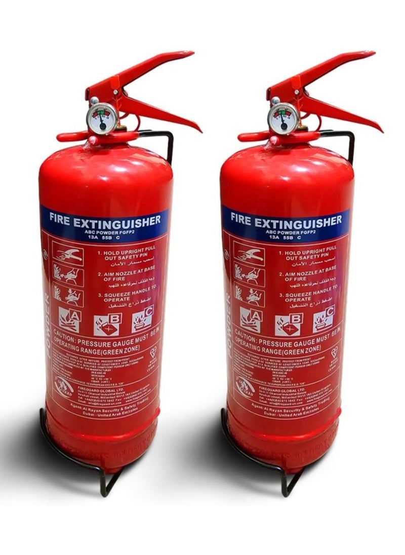GOODONE2 Fire Extinguisher Portable Dry Powder - UAE Civil Defense Approved - 2KG-2 Pack  - Image 1