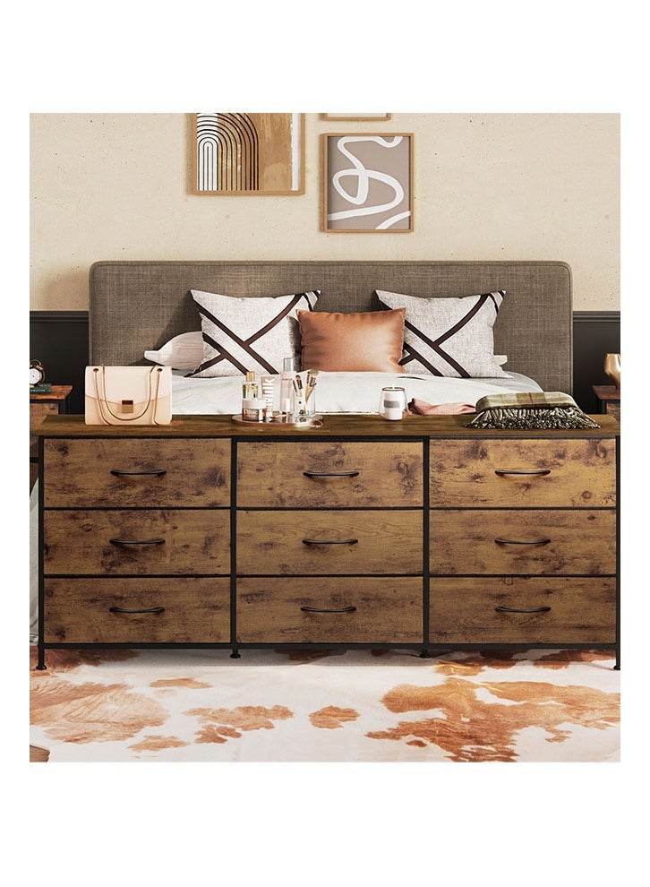 keke 9-drawer large size TV model For inside Bed Home Bed Room Brown Color 63" inch - Image 3