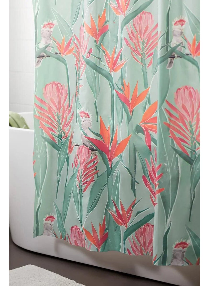 Tchibo - Shower Curtain 180 x 200 cm, Light Green Combo - Image 1