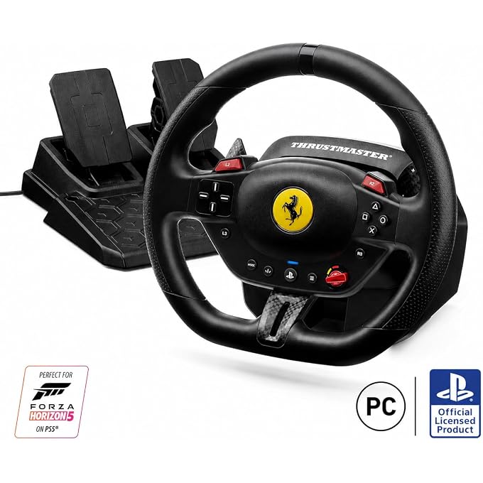 THRUSTMASTER T98 P Ferrari Licensed Racing Wheel & Pedal Set - PS5 & PC - Image 1