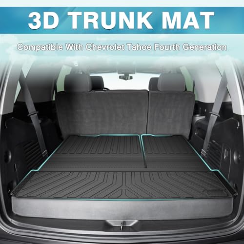 Mixsuper Cargo Liner for Tahoe 2015-2020, Trunk Mat for Tahoe Accessories All Weather Cargo Mat Rear Trunk Liner Black - Image 2