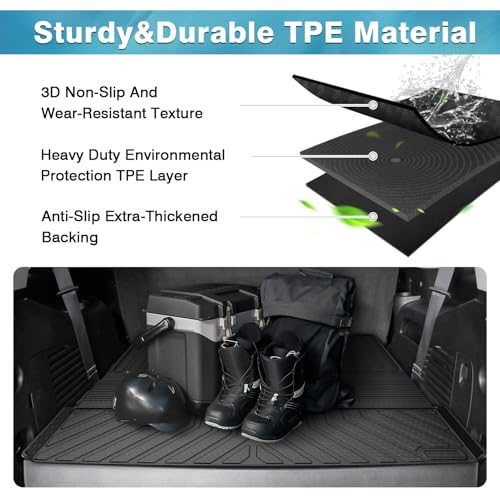 Mixsuper Cargo Liner for Tahoe 2015-2020, Trunk Mat for Tahoe Accessories All Weather Cargo Mat Rear Trunk Liner Black - Image 4