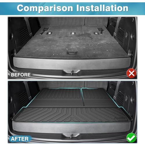 Mixsuper Cargo Liner for Tahoe 2015-2020, Trunk Mat for Tahoe Accessories All Weather Cargo Mat Rear Trunk Liner Black - Image 3