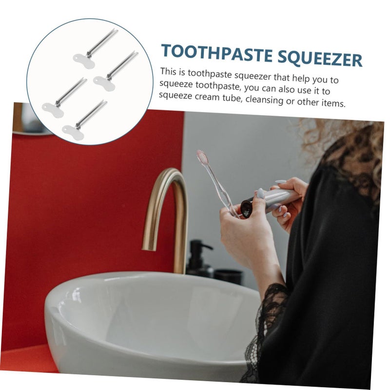 4Pcs Stainless Steel Toothpaste Squeezer Set Adjustable Tube Roller For Bathroom - Image 5