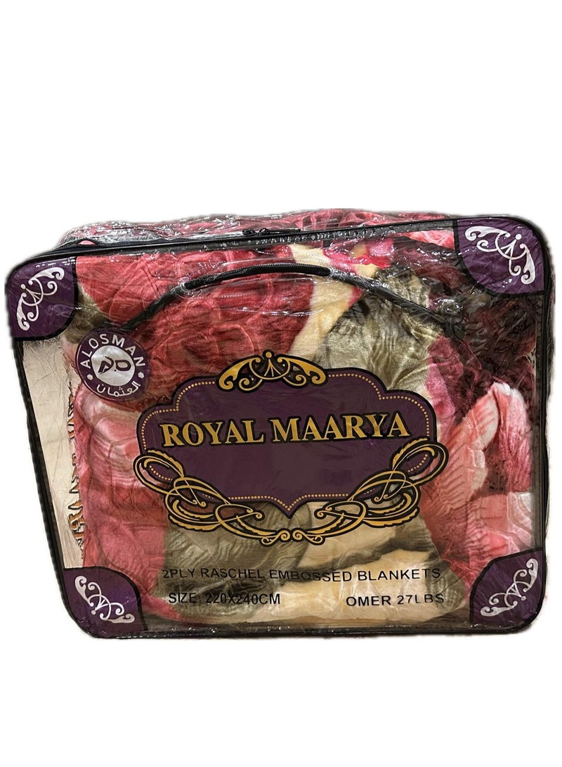 ROYAL MAARYA 2 PLY SUPER SOFT EMBOSSED BLANKET - Image 1