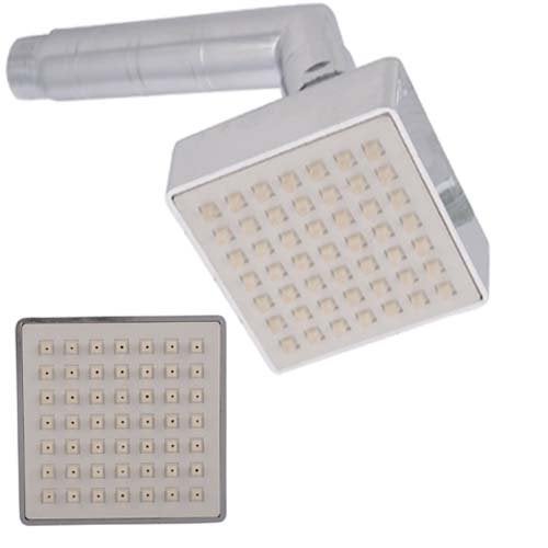 SHRUTI 3 Cubic Single Flow ABS Shower Head with Steel Round Shower Head arm Overhead Bathroom Rain Shower with Rubbit Cleaning System Chrome with Free Wall Flange and Teflon tap 511417741375 - Image 1