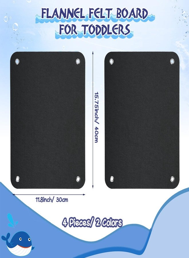 Yunsailing 4 Pieces Felt Board for Toddlers Classroom Flannel Board Stories for Preschool Homeschooling, Kids Felt Story Activity Wall Hanging Children Birthday Gifts, 11.8 x 15.75 Inch (Black) - Image 3