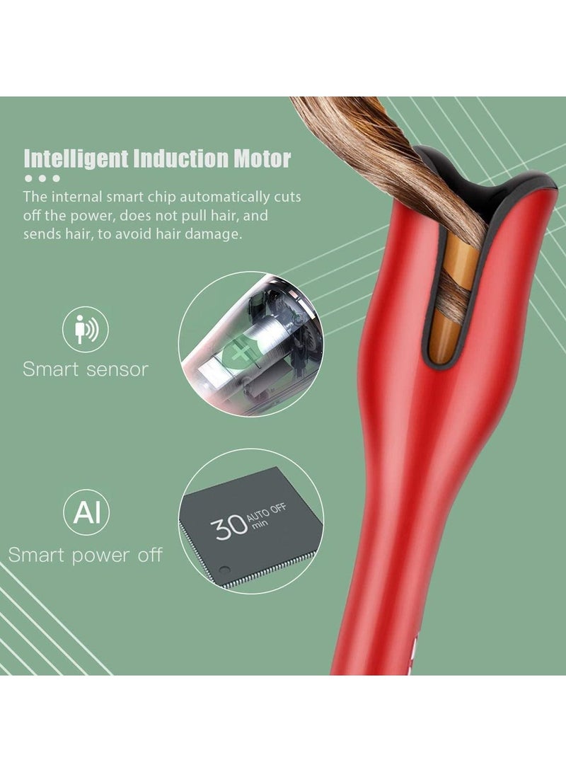Auto Hair Curler, Automatic Curling Iron Wand with Dual Voltage, Adjustable 4 Temperature and 3 Timer, LCD Display, Fast Heating, Anti-Scald, Rotating Barrel Auto Shut-Off for Hair Styling - Image 3