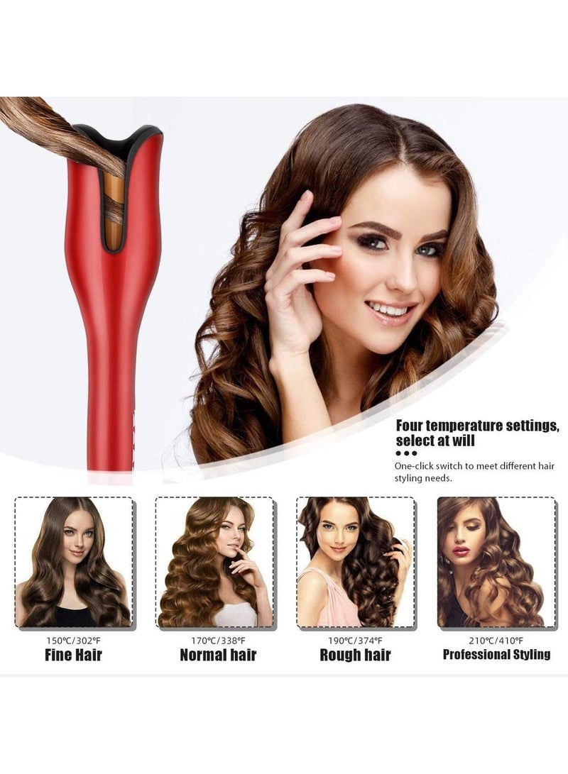 Auto Hair Curler, Automatic Curling Iron Wand with Dual Voltage, Adjustable 4 Temperature and 3 Timer, LCD Display, Fast Heating, Anti-Scald, Rotating Barrel Auto Shut-Off for Hair Styling - Image 2