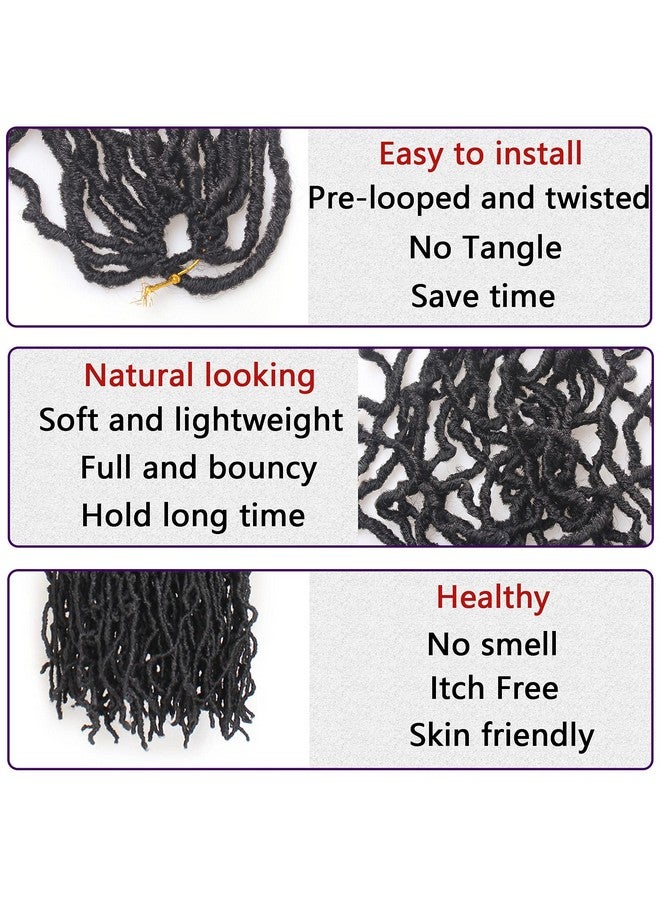 ليفين ضفائر شعر كروشيه من Leeven Black Soft Locs بطول 36 بوصة، ضفائر شعر طبيعية مموجة ومجعدة مسبقًا على شكل فراشة، ضفائر شعر صناعي مموجة وممدودة للنساء، لون أسود رقم 1B - Image 4