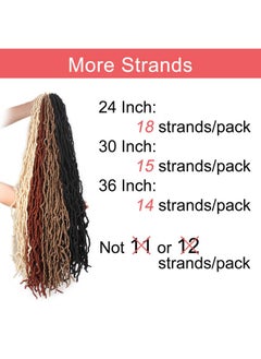 Leeven Leeven Black Soft Locs 36 Inch Distressed Faux Locs Crochet Braids Hair 7 Packs Pre-looped Natural Butterfly Locs Super Long Goddess Locs Extended Curly Wavy Synthetic Hair for Women #1B  - Image 2