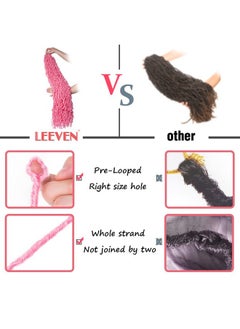 Leeven Leeven Black Soft Locs 36 Inch Distressed Faux Locs Crochet Braids Hair 7 Packs Pre-looped Natural Butterfly Locs Super Long Goddess Locs Extended Curly Wavy Synthetic Hair for Women #1B  - Image 5