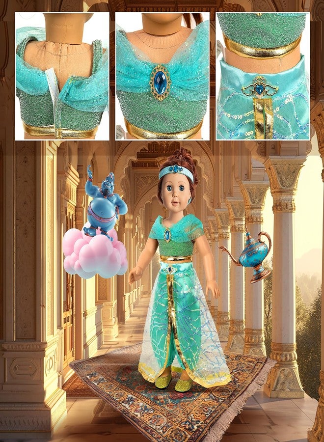 WONDOLL 18 inch Doll Clothes and Accessories - 6Pcs Different Princess Costume Dress - Image 3