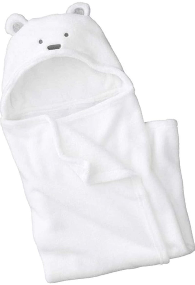 BRANDONN New Born Baby Wrapper, Blanket, Soft Towel for Baby Boys and Baby Girls, Fleece, White - Image 1