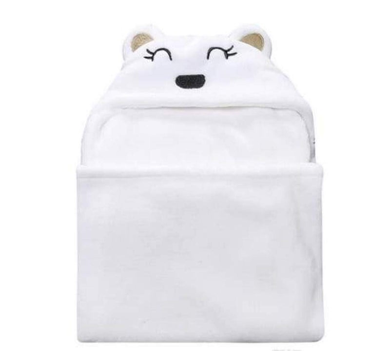 BRANDONN New Born Baby Wrapper, Blanket, Soft Towel for Baby Boys and Baby Girls, Fleece, White - Image 4