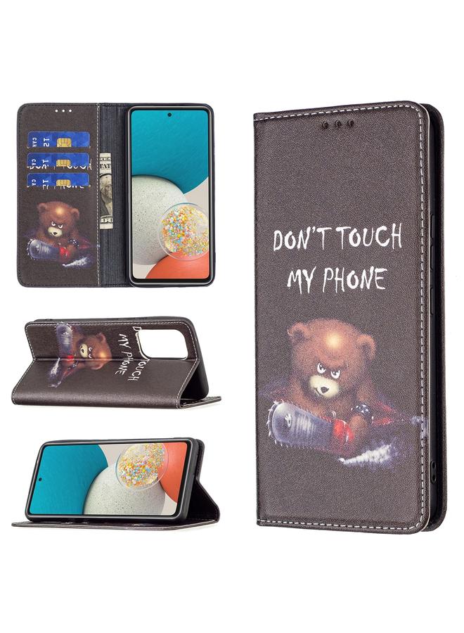 اس-توب جراب لهاتف Samsung Galaxy A53 5G بنمط رسم ملون، جراب هاتف مغناطيسي غير مرئي من جلد البولي يوريثان - Image 1