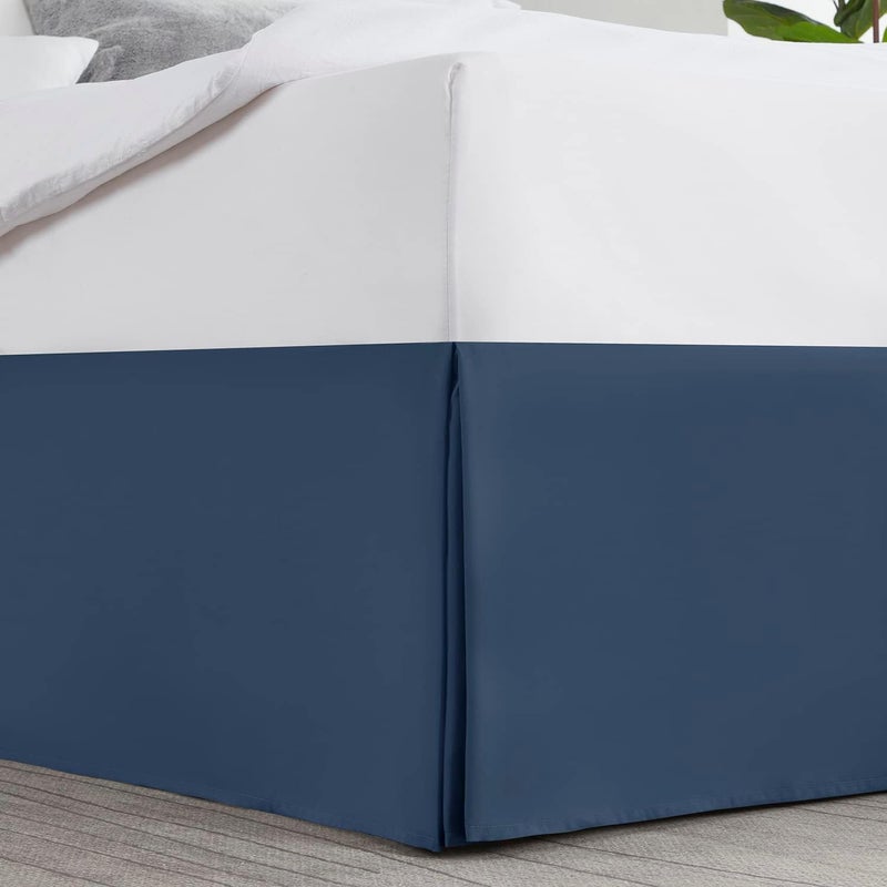 Nestl Navy Blue Bed Skirt King Size - King Bed Skirt 14 Inch Drop - Brushed Microfiber Bed Skirts - Hotel Quality Pleated Bed Skirt - Shrinkage & Fade Resistant - Image 2