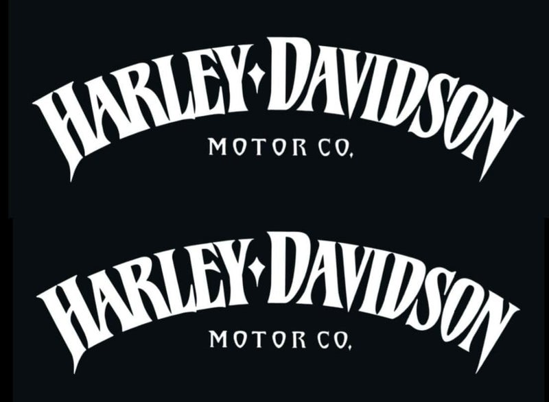 f&b decals Motorcycle Classic Logo Harley Design Vinyl Decal - 2.5"x8" (White) - Image 1