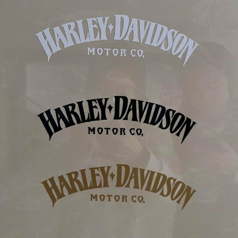 f&b decals Motorcycle Classic Logo Harley Design Vinyl Decal - 2.5"x8" (White) - Image 2