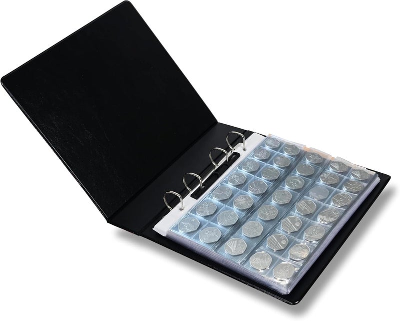 FIS Coin Album with 35 Clear PVC Pockets, Maroon, 250x270x60mm - Image 4