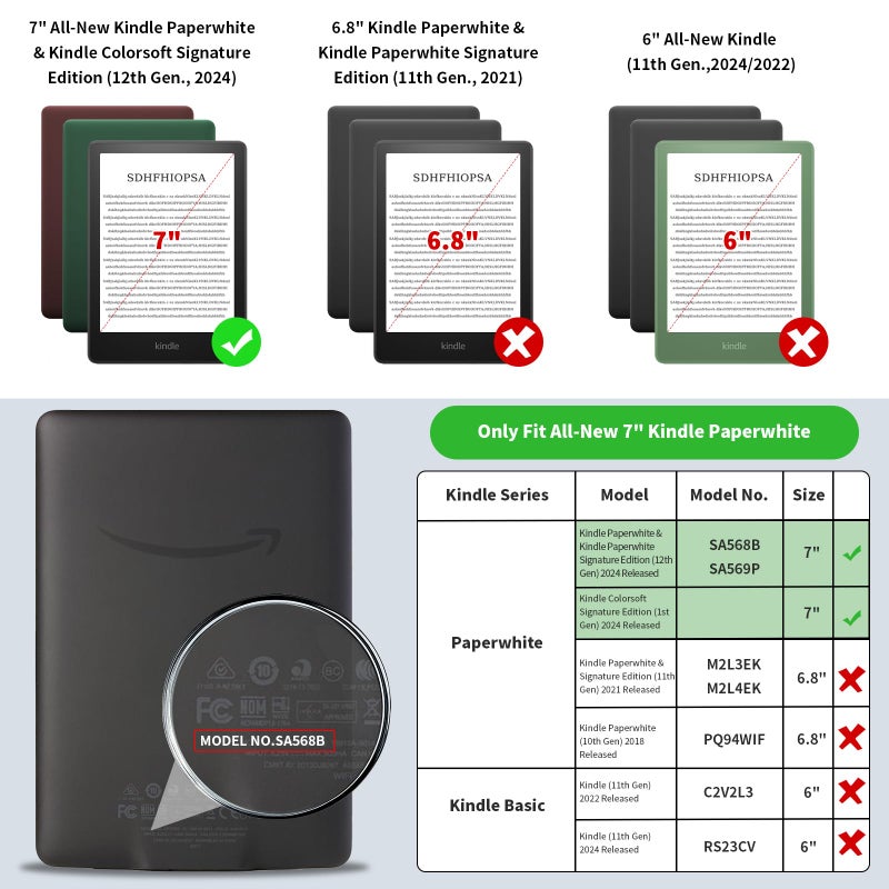 COO Case for 7" All-New Kindle Paperwhite 12th Gen 2024 & Kindle Colorsoft Signature Edition 2024, Slim Lightweight Shell TPU Leather Protective Cover with Auto Sleep/Wake - Image 2