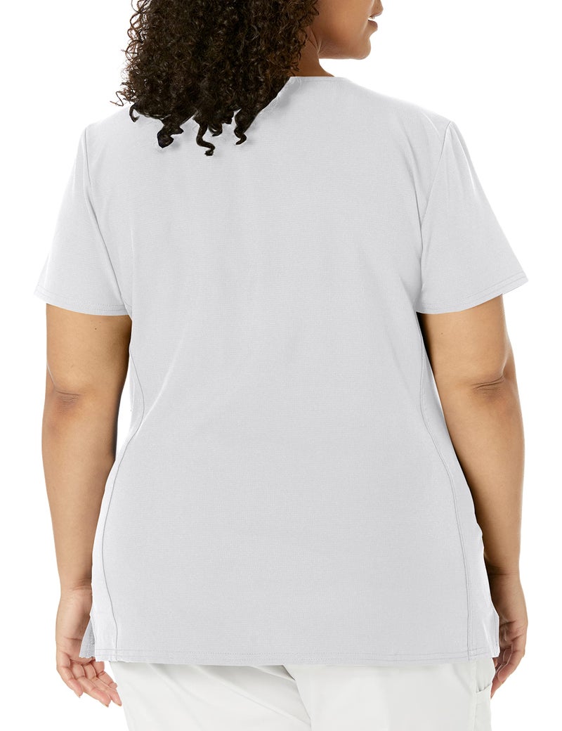 HeartSoul Women's Pitter-Pat V-Neck Scrubs Shirt, White, Small - Image 2