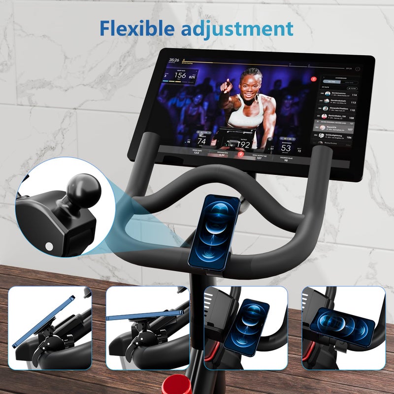 EFEALL Magnetic Phone Holder, Strong Magnet Stroller Phone Mount with Two Metal Rings, for Indoor Gym Equipment(for Peloton Bike)/Stroller/Treadmill, for MagSafe iPhone Samsung and All Phone - Image 5