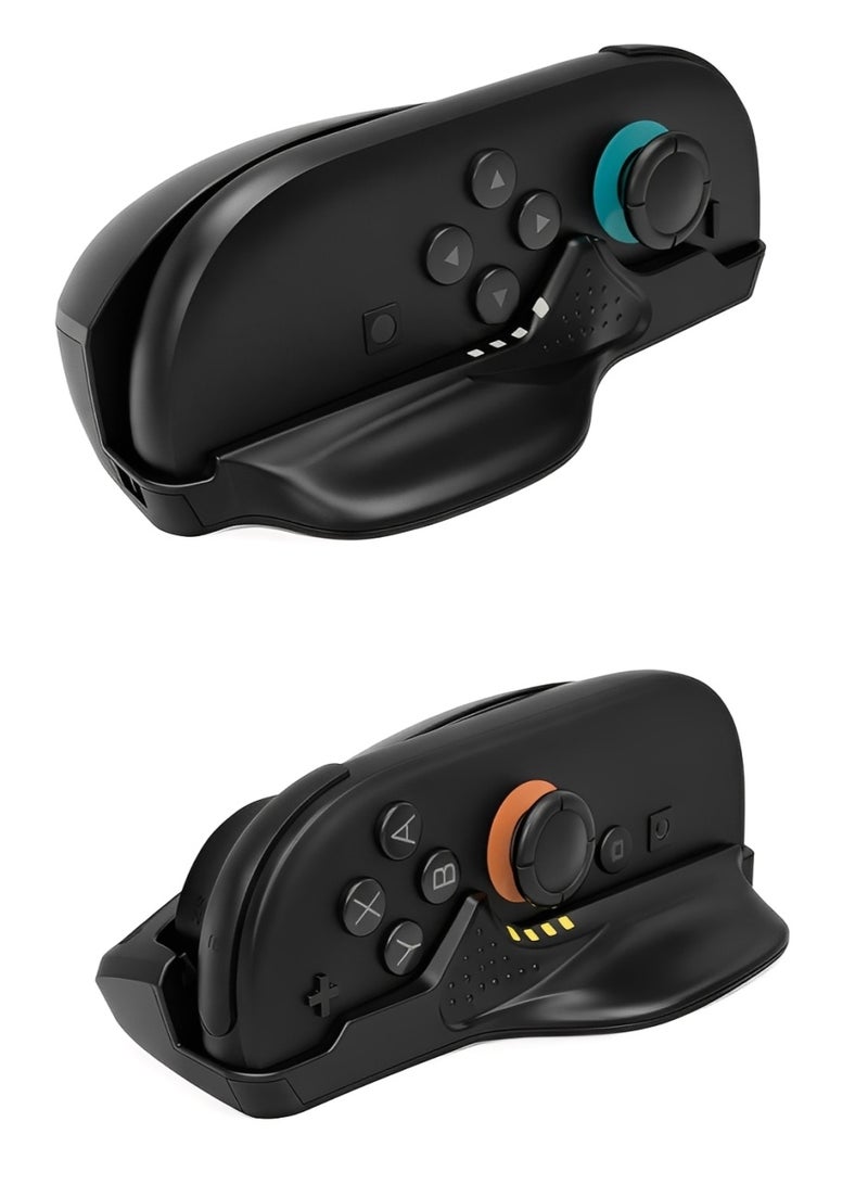 Mouse Grip for Nintendo Switch 2 Joy-Con, 2 Pack Ergonomic Controller Grip Holder with PTFE Glide Pads, Quick-Snap Install, Lightweight Portable Stand for Joy-Con Accessories (Black) - Image 1