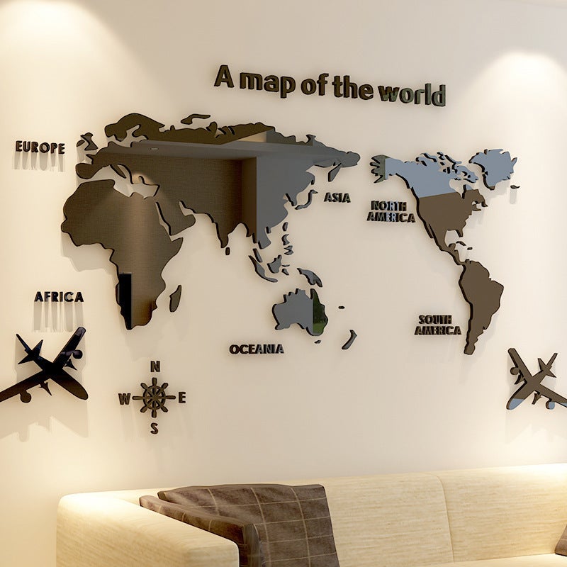 Creative Home Background Wall Stickers Acrylic 3D Stereo Wall Stickers Living Room Tv Background M70-Ground Pictures - Image 1